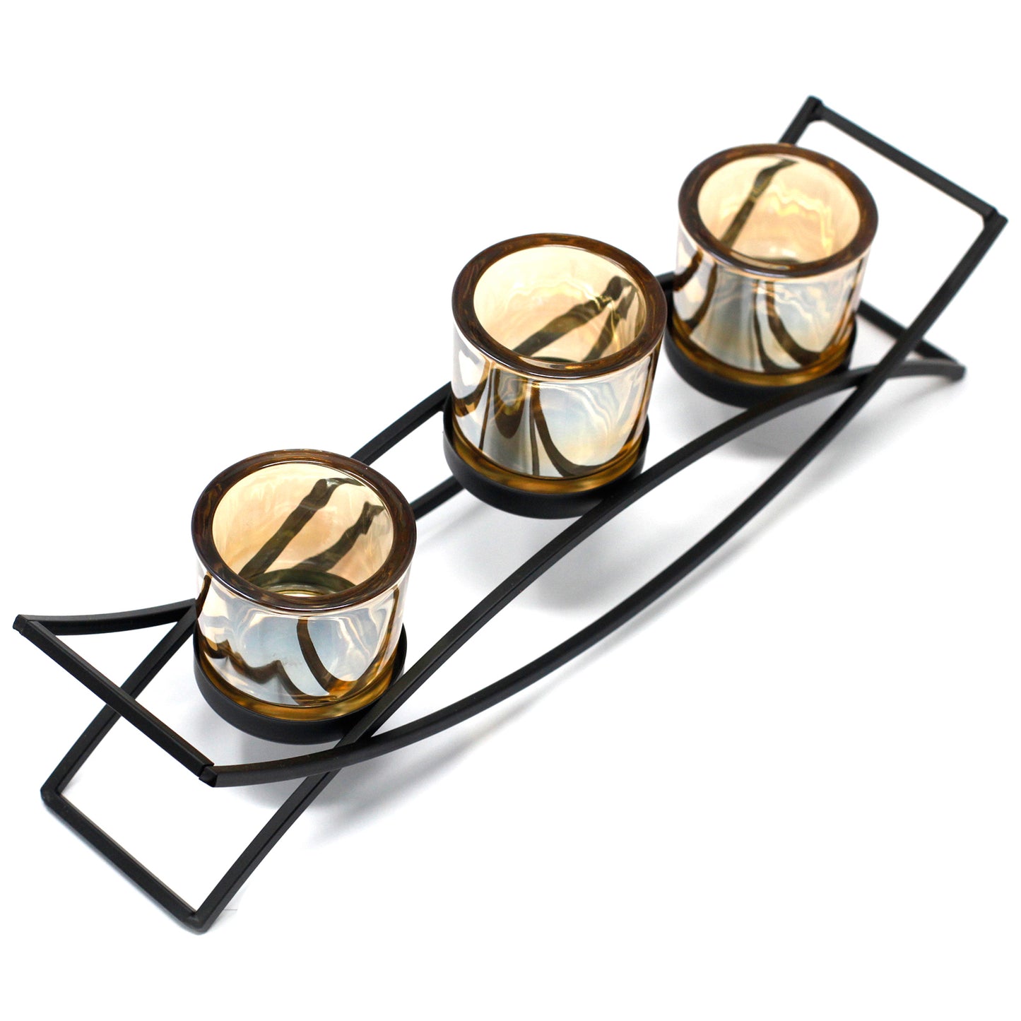 3 Cup Silhouette - Centerpiece Votive Candle Holder - Zelyth