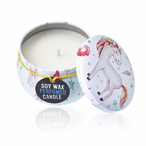 Art Tin Candle - Unicorns Soy Wax Candle - Zelyth - Elegant Scents