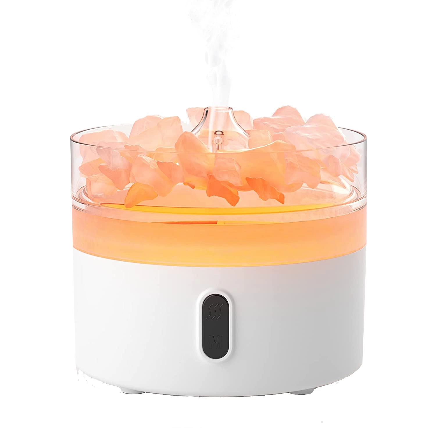 Zelyth Himalayan Salt Aroma Diffuser - Night Light - USB-C - Flame Effect (Salt Included): A beautifully designed diffuser that combines the therapeutic benefits of Himalayan salt with soothing aromas. Featuring a soft night light, USB-C compatibility, and a flame effect for a calming ambiance, this diffuser is perfect for creating a peaceful, relaxing environment in any room