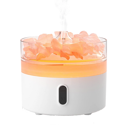 Zelyth Himalayan Salt Aroma Diffuser - Night Light - USB-C - Flame Effect (Salt Included): A beautifully designed diffuser that combines the therapeutic benefits of Himalayan salt with soothing aromas. Featuring a soft night light, USB-C compatibility, and a flame effect for a calming ambiance, this diffuser is perfect for creating a peaceful, relaxing environment in any room