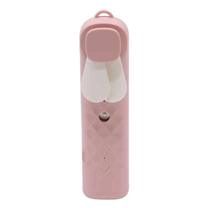 Zelyth Nano Mist Face Fan & Spray - Chic Pink: A stylish, USB-rechargeable mist spray, perfect for instant hydration and a trendy look