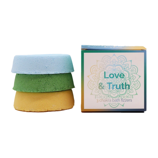 Zelyth Chakra Bath Fizz Set - Love & Truth: Uplifting bath fizzes that promote self-love, clarity, and emotional balance