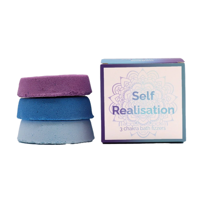 Zelyth Chakra Bath Fizz Set - Self Realisation: A set of vibrant bath fizzes designed to promote balance and relaxation