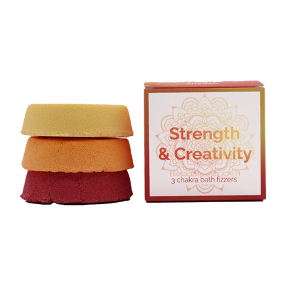 Zelyth Chakra Bath Fizz Set - Strength & Creativity: Energizing bath fizzes to inspire power, creativity, and balance