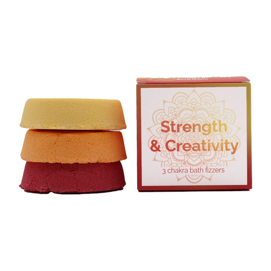 Zelyth Chakra Bath Fizz Set - Strength & Creativity: Energizing bath fizzes to inspire power, creativity, and balance