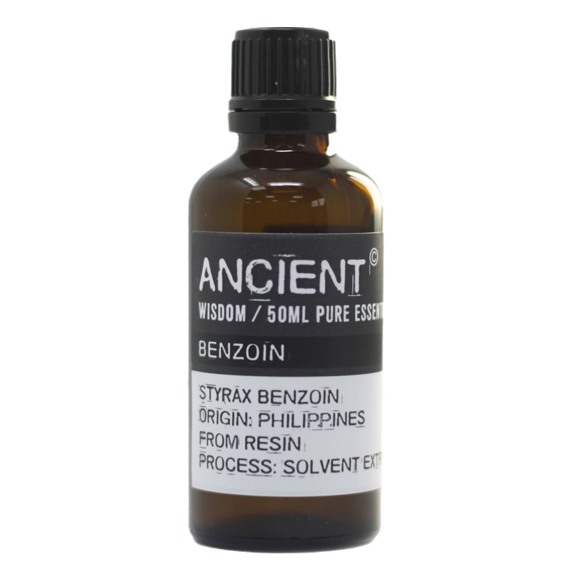 Zelyth Benzoin Essential Oil in a 50ml bottle – generous supply of warm, comforting essence for long-lasting tranquility