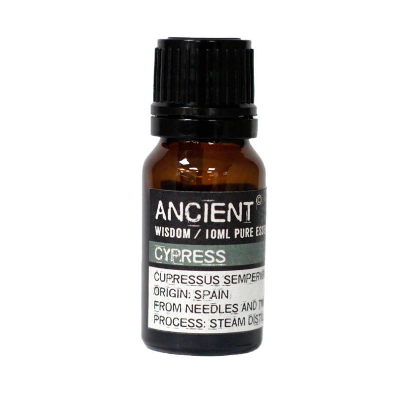 Zelyth Cypress Essential Oil in a 10ml bottle – compact and eco-friendly for revitalizing daily rituals