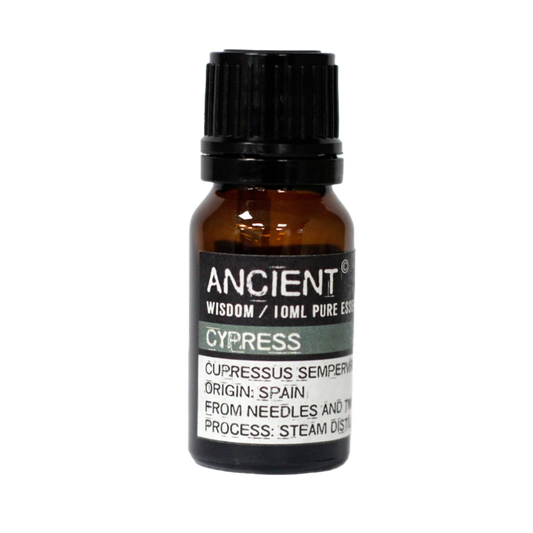 Zelyth Cypress Essential Oil in a 10ml bottle – compact and eco-friendly for revitalizing daily rituals