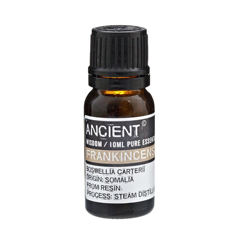 Zelyth Frankincense Essential Oil in a 10ml bottle – compact and eco-friendly for calming, grounding rituals.