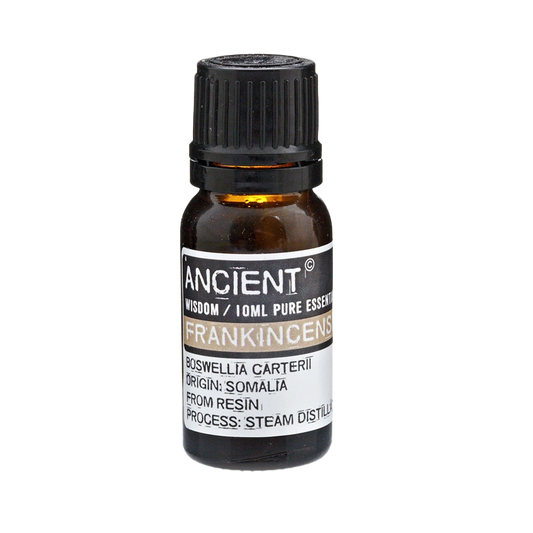 Zelyth Frankincense Essential Oil in a 10ml bottle – compact and eco-friendly for calming, grounding rituals.