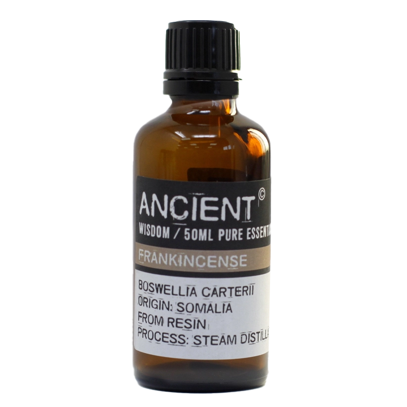 Zelyth Frankincense Essential Oil in a 50ml bottle – ample supply of pure, earthy essence for long-lasting tranquility