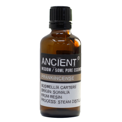 Zelyth Frankincense Essential Oil in a 50ml bottle – ample supply of pure, earthy essence for long-lasting tranquility