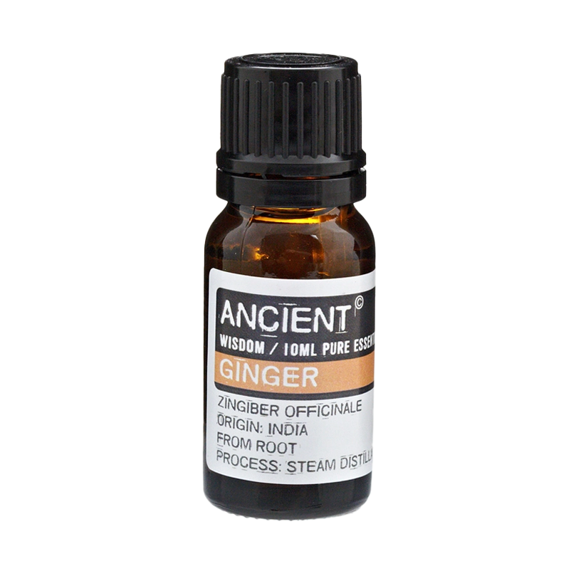 Zelyth Ginger Essential Oil in a 10ml bottle – compact and eco-friendly for invigorating daily rituals.