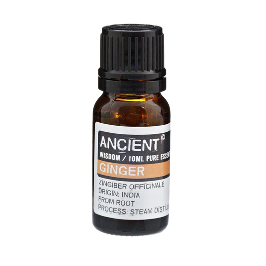 Zelyth Ginger Essential Oil in a 10ml bottle – compact and eco-friendly for invigorating daily rituals.