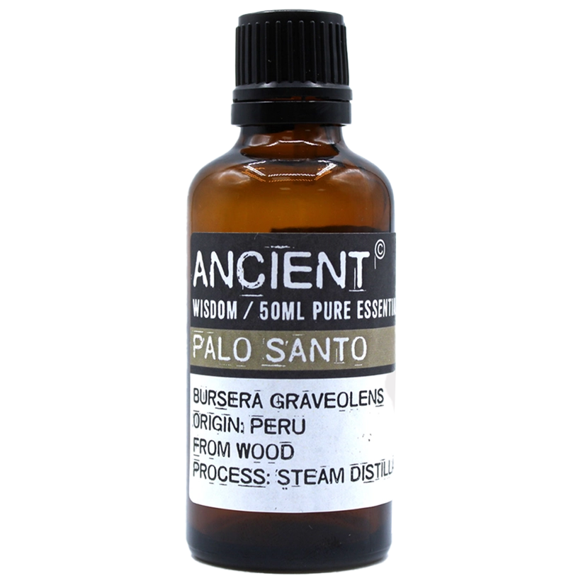 Zelyth Palo Santo Essential Oil in a 50ml bottle – generous supply of pure, calming essence for enriching rituals and mindful moments