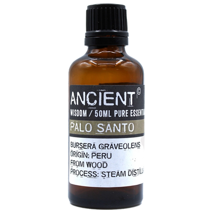 Zelyth Palo Santo Essential Oil in a 50ml bottle – generous supply of pure, calming essence for enriching rituals and mindful moments