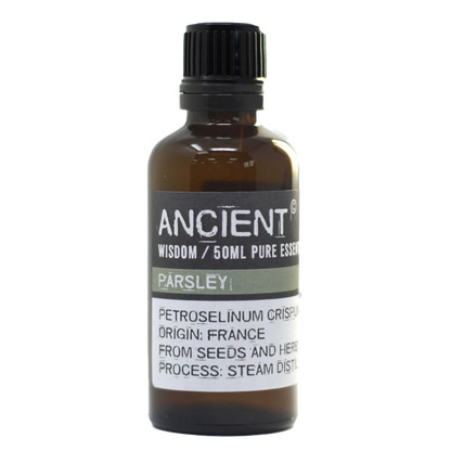 Zelyth Parsley Essential Oil in a 50ml bottle – abundant supply for enriching your rituals with its fresh and uplifting essence