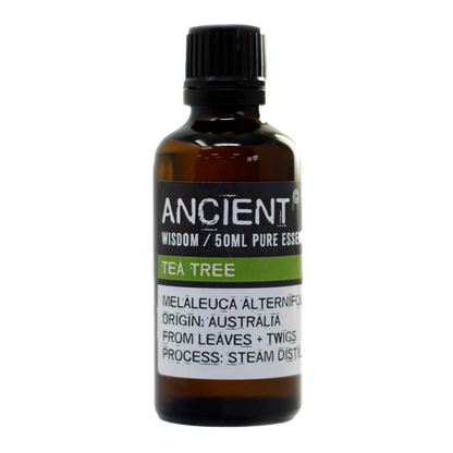 Zelyth Tea Tree Essential Oil in a 50ml bottle – a generous supply for long-lasting natural care and purifying rituals