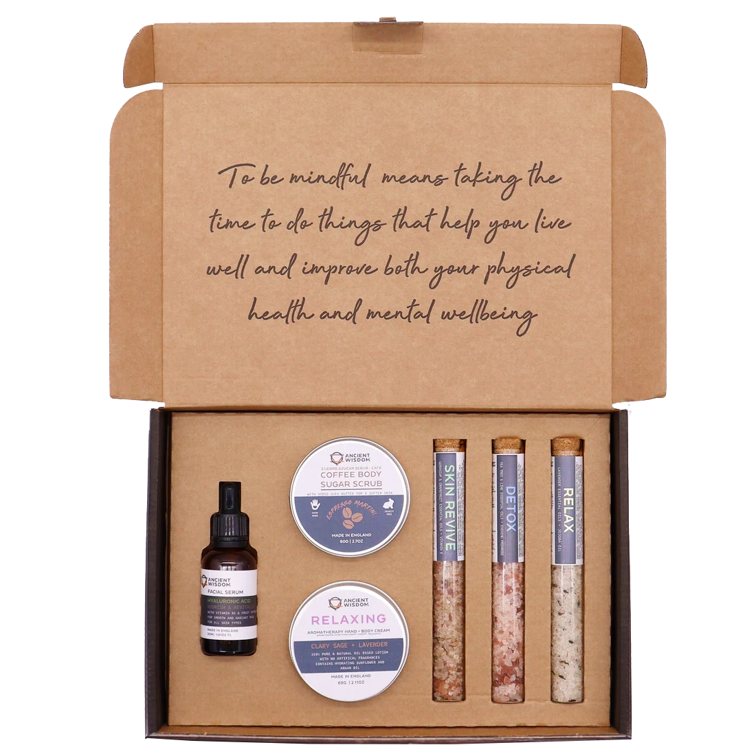 Mindful Moments Self Care Kit by Zelyth – A thoughtfully curated set of bath salts, sugar scrub, body cream, and face serum designed to enhance relaxation and mindfulness. Perfect for your self-care rituals