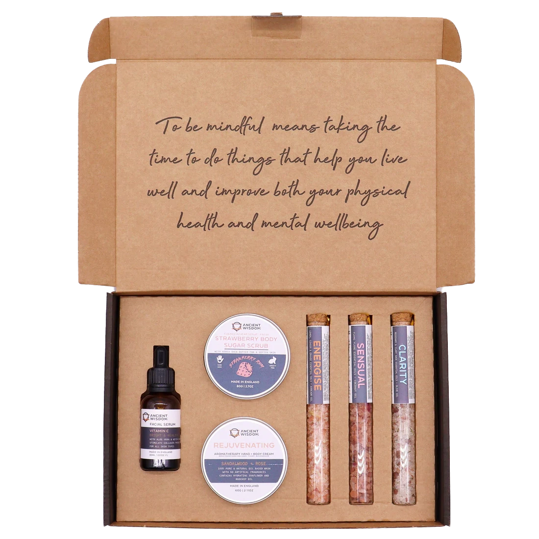 Serenity Essential Self Care Kit by Zelyth – A luxurious collection of bath salts, sugar scrub, body cream, and face serum for ultimate relaxation and rejuvenation. Elevate your rituals with care